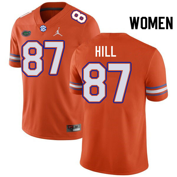 Women #87 Gavin Hill Florida Gators College Football Jerseys Stitched-Orange